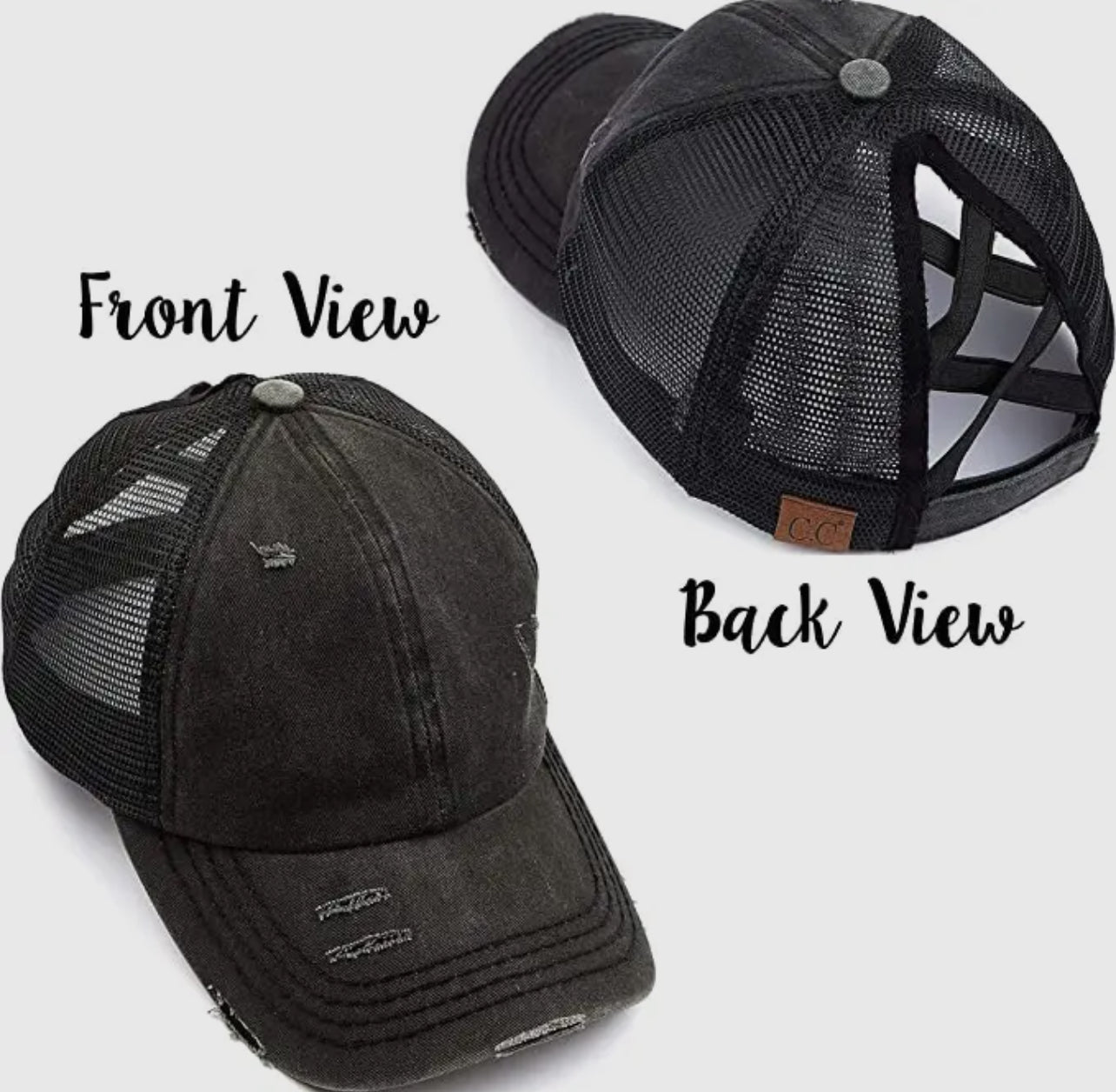 Adult criss cross ponytail hat - short preorder