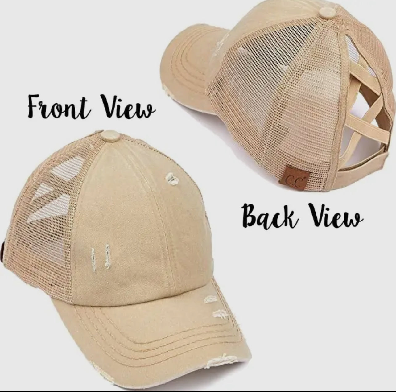 Adult criss cross ponytail hat - short preorder