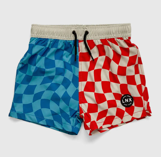 Red and blue check swim (short preorder)